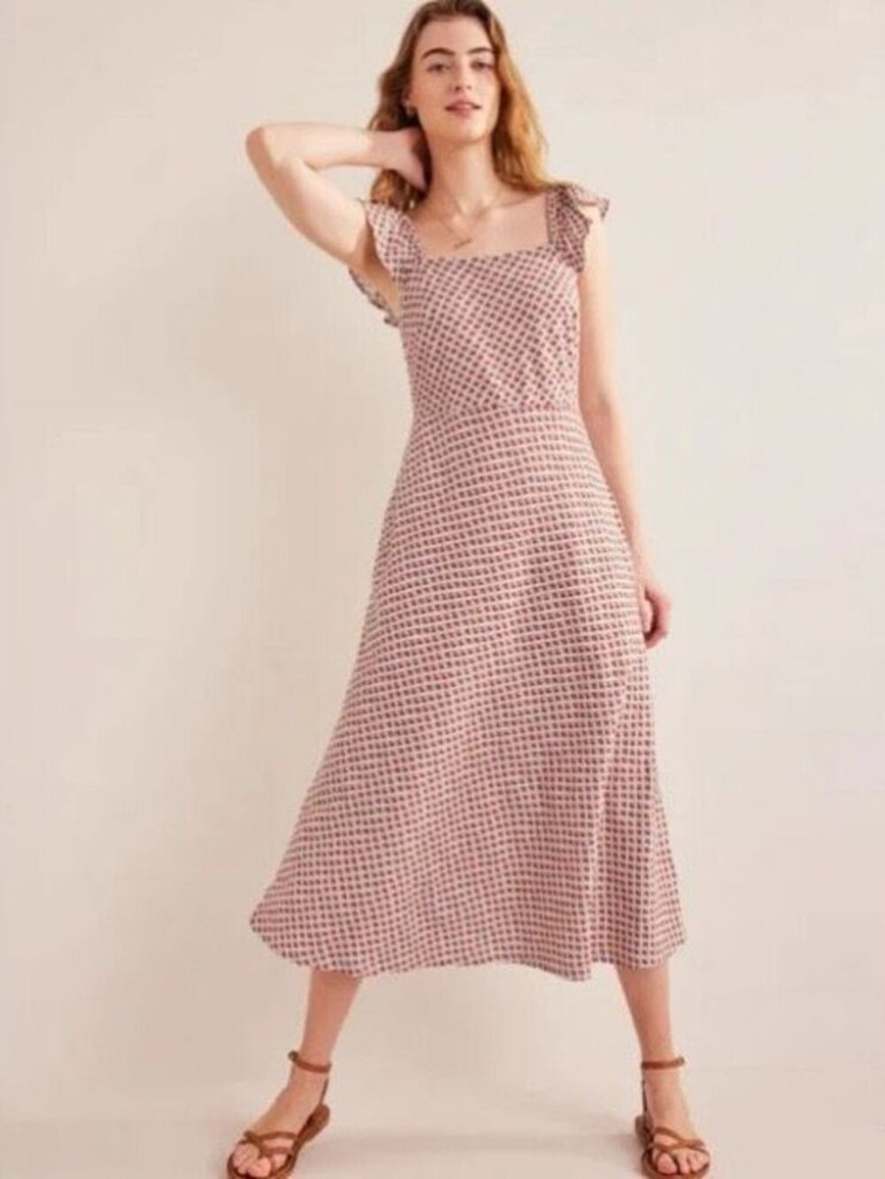 Boden frill detail midi dress, size 10